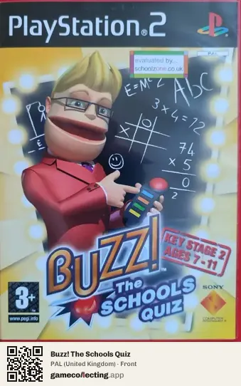Buzz! The Schools Quiz PlayStation 2, United Kingdom box front