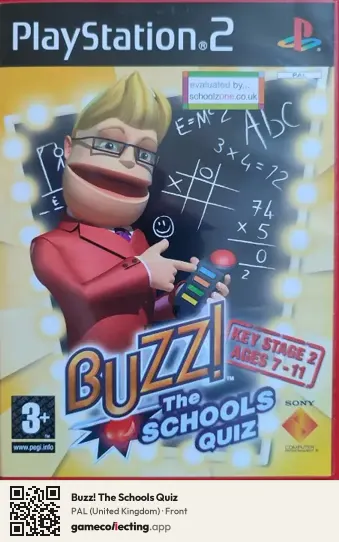 Buzz! The Schools Quiz PlayStation 2, United Kingdom box front