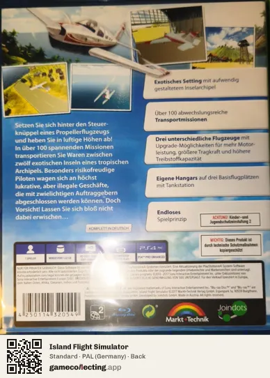 Island Flight Simulator PlayStation 4, Germany box back