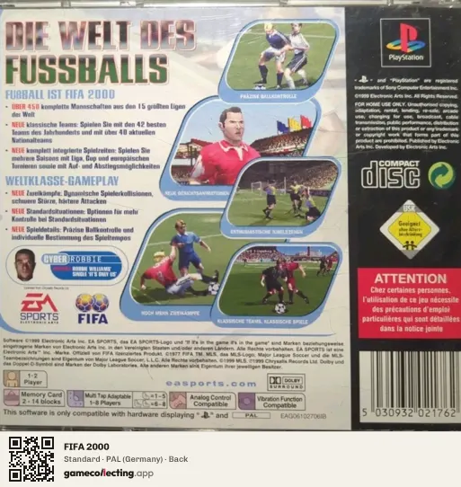 FIFA 2000 PlayStation, Germany box back