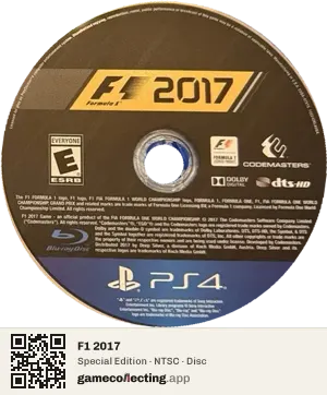 F1 2017 PlayStation 4, NTSC disc