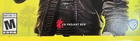 Cyberpunk 2077, the ESRB box on its front