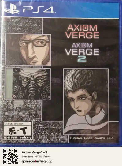 Axiom Verge 1 + 2 PlayStation 4, NTSC box front