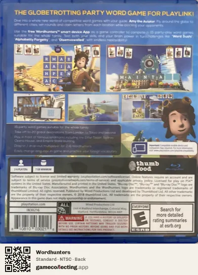 Wordhunters PlayStation 4, NTSC box back