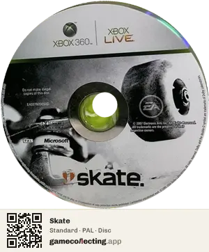 Skate Xbox 360, PAL disc