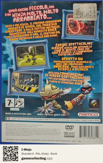 I-Ninja PlayStation 2, Italy box back