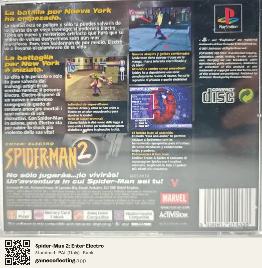 Spider-Man 2: Enter Electro PlayStation, Italy box back