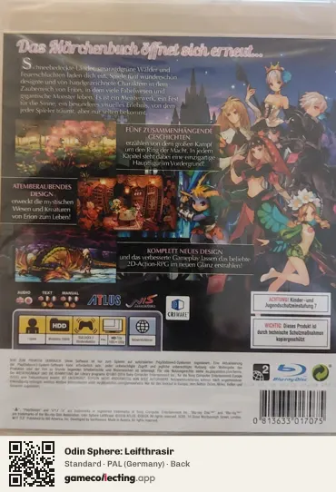 Odin Sphere: Leifthrasir PlayStation 3, Germany box back
