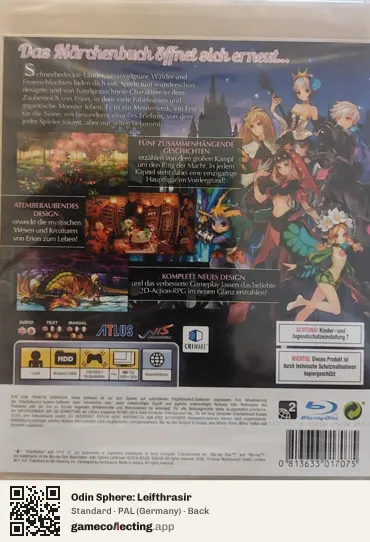 Odin Sphere: Leifthrasir PlayStation 3, Germany box back