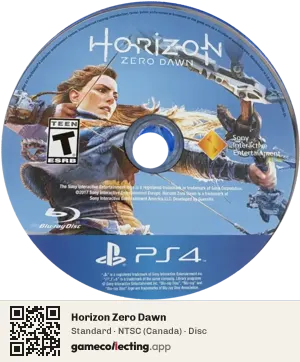 Horizon Zero Dawn PlayStation 4, NTSC disc