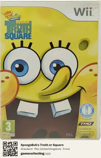 SpongeBob's Truth or Square Nintendo Wii, United Kingdom box front
