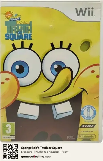 SpongeBob's Truth or Square Nintendo Wii, United Kingdom box front