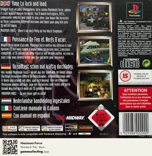 Maximum Force PlayStation, PAL box back