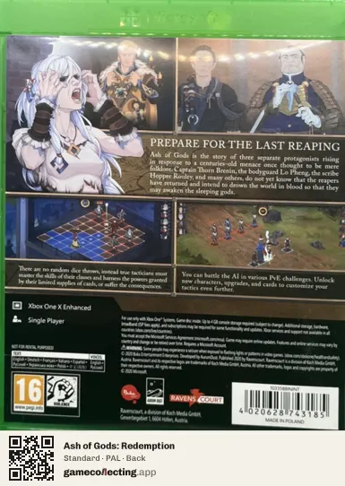 Ash of Gods: Redemption Xbox One, PAL box back