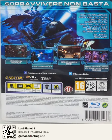 Lost Planet 3 PlayStation 3, Italy box back