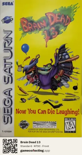 Brain Dead 13 Sega Saturn, NTSC box front