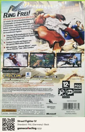 Street Fighter IV Xbox 360, Germany box back