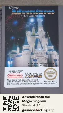 Adventures in the Magic Kingdom Nintendo Entertainment System, PAL cartridge label