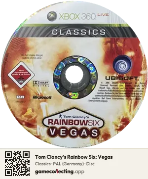 Tom Clancy's Rainbow Six: Vegas Xbox 360, PAL disc