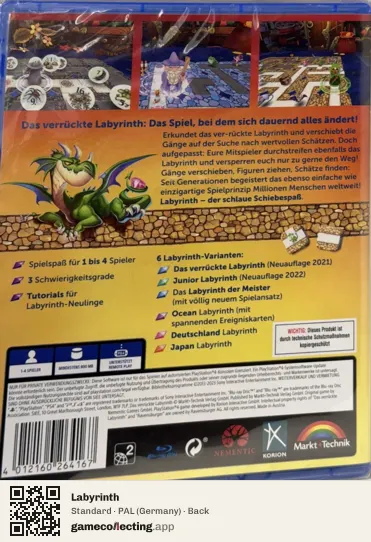 Labyrinth PlayStation 4, Germany box back