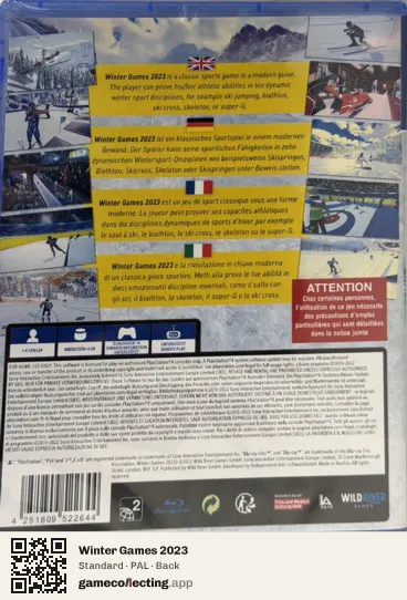 Winter Games 2023 PlayStation 4, PAL box back