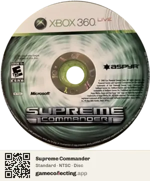 Supreme Commander Xbox 360, NTSC disc