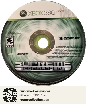Supreme Commander Xbox 360, NTSC disc