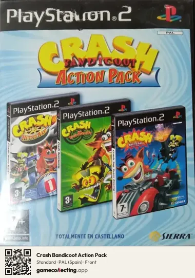 Crash Bandicoot Action Pack PlayStation 2, Spain box front