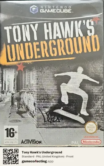 Tony Hawk's Underground Nintendo GameCube, United Kingdom box front