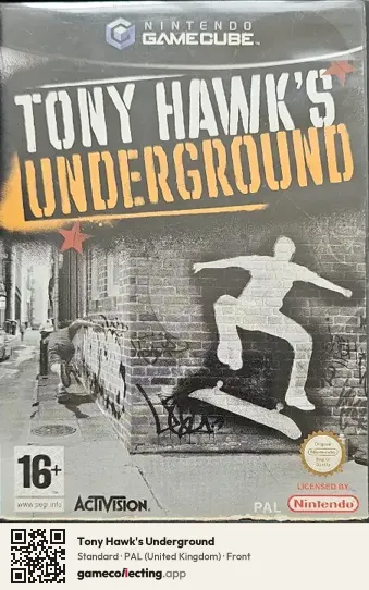 Tony Hawk's Underground Nintendo GameCube, United Kingdom box front