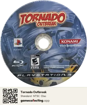 Tornado Outbreak PlayStation 3, NTSC disc