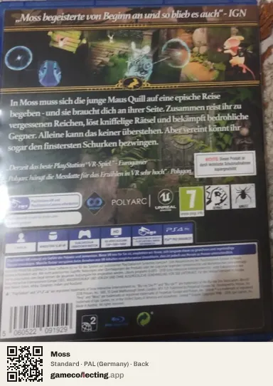 Moss PlayStation 4, Germany box back