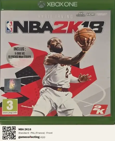NBA 2K18 Xbox One, France box front