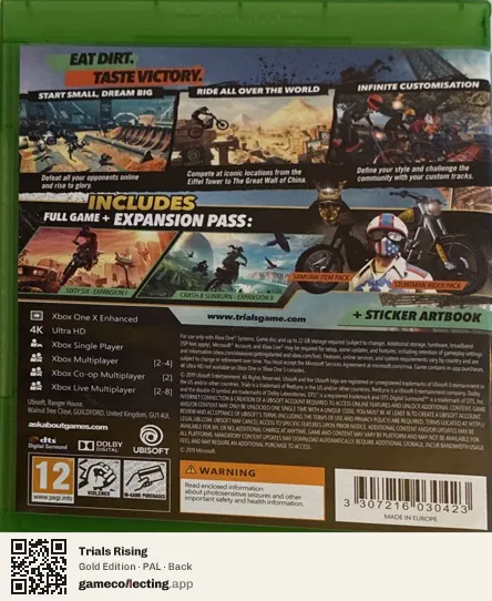 Trials Rising Xbox One, PAL box back