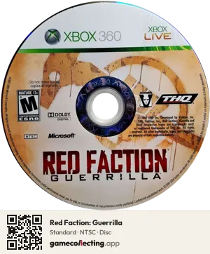 Red Faction: Guerrilla Xbox 360, NTSC disc