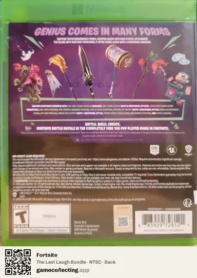 Fortnite Xbox Series X, NTSC box back