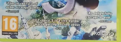 Tropico 5, the PEGI square on its front