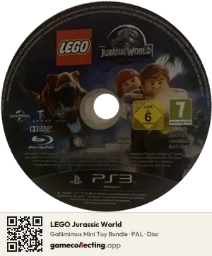LEGO Jurassic World PlayStation 3, PAL disc
