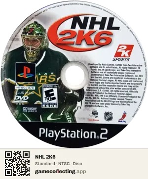 NHL 2K6 PlayStation 2, NTSC disc