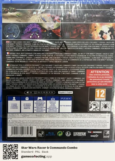 Star Wars Racer & Commando Combo PlayStation 4, PAL box back