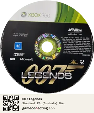 007 Legends Xbox 360, PAL disc