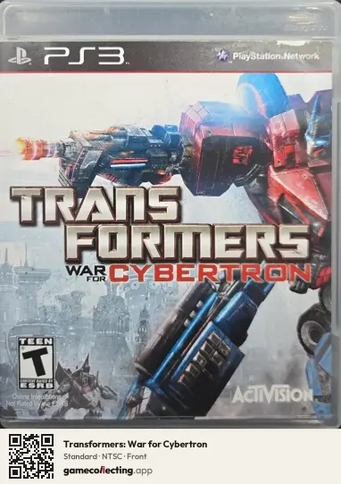 Transformers: War for Cybertron PlayStation 3, NTSC box front