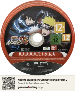 Naruto Shippuden: Ultimate Ninja Storm 2 PlayStation 3, PAL disc