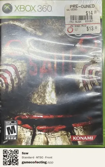 Saw Xbox 360, NTSC box front