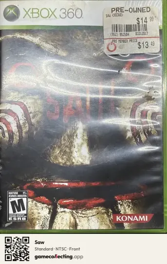 Saw Xbox 360, NTSC box front