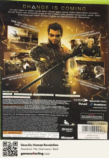 Deus Ex: Human Revolution Xbox 360, Germany box back