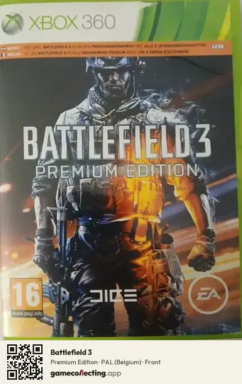 Battlefield 3 Xbox 360, Belgium box front