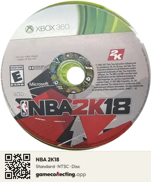 NBA 2K18 Xbox 360, NTSC disc