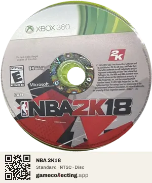 NBA 2K18 Xbox 360, NTSC disc