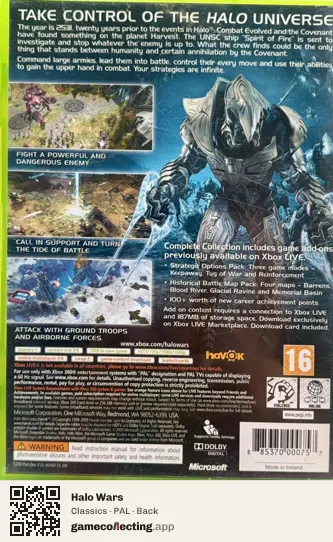 Halo Wars Xbox 360, PAL box back